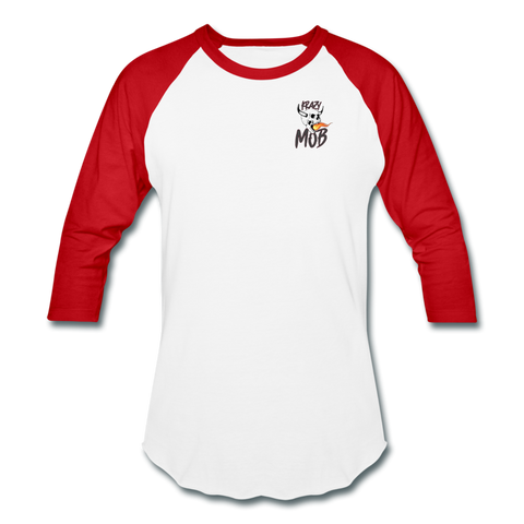 KRAZY MOB Baseball T-Shirt - white/red