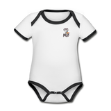 KRAZY MOB LOGO Organic Contrast Short Sleeve Baby Bodysuit - white/black